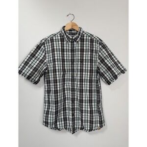 Carhartt Men's Medium Shirt Relaxed Fit Button Front Short Sleeve Plaid 2014